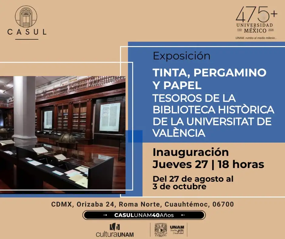 Tinta, pergamino y papel. Tesoros de la Biblioteca Histórica de la Universitat de València en CASUL